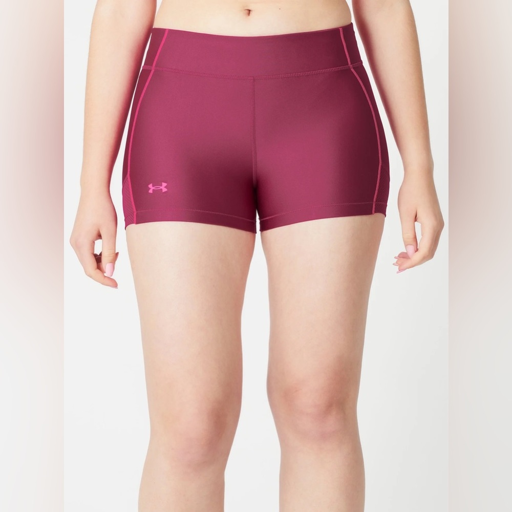 Under Armour Women's HeatGuard Midrise Shorty BLACK ROSE/PENTA PINK 1372646-664